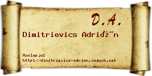 Dimitrievics Adrián névjegykártya